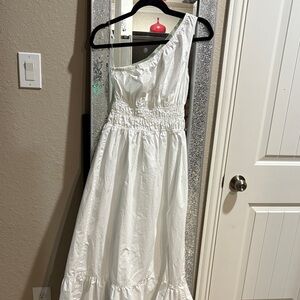 a.n.a Asymmetrical White Dress